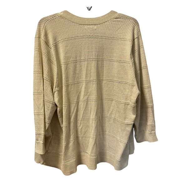 Kathy Ireland Womens Open Front Cardigan 3X Beige/Golf Rayon & Polyester Blend K - Picture 7 of 11